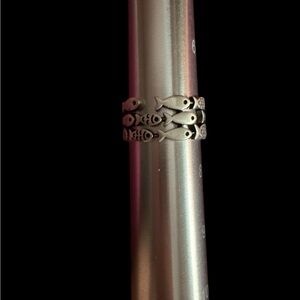 NWT Stainless Steel Silver School of Fish Design Ring sizes 6, 7